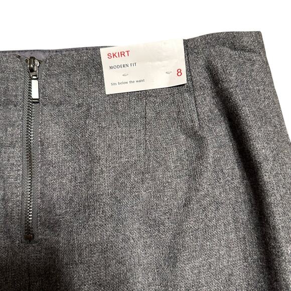 Dalia Collection Size 8 Gray Wool Blend Skirt Modern Fit NWT - Picture 2 of 6